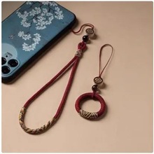 手机挂绳中国风手腕绳链长短款防丢绳挂件编织指环扣钥匙挂饰祥云