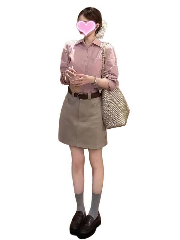 秋季一整套穿搭港味复古chic感绝美漂亮衬衫裙子两件套装|undefined
