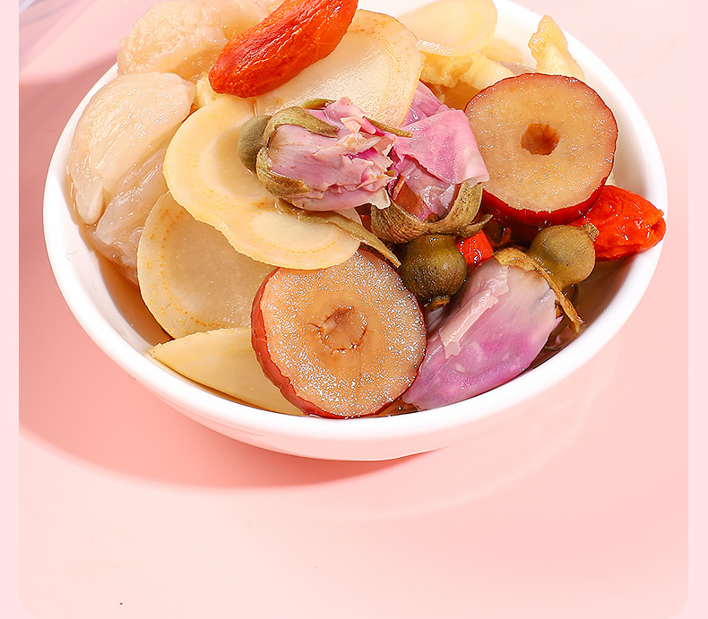 Ginseng Donkey-Hide Gelatin Ginger Date Tea with Longan Goji Rose 225g Gift Box preparation