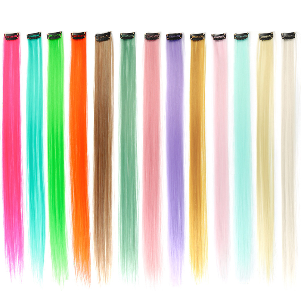 Extensiones de Cabello para Mechas de Fibra de Alta Temperatura, Liso, para Mujeres