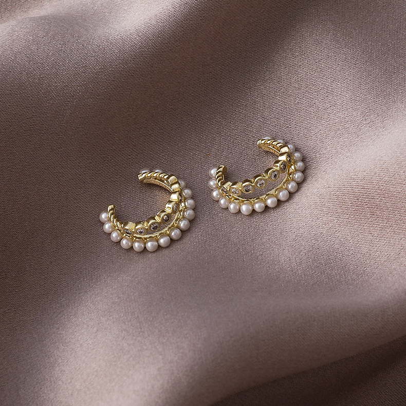 Fashion Diamond Pearl Ear Clip display picture 5