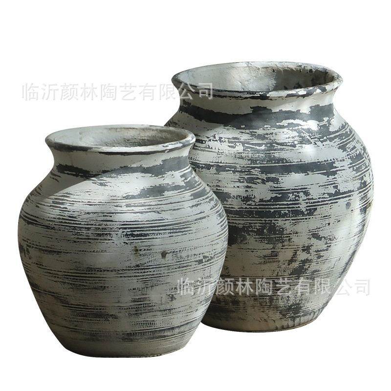 Hacer viejas macetas de cerámica de cemento en el hogar decoración de hoteles y centros comerciales de aterrizaje de grandes vasijas diseñadores de paisaje decoración