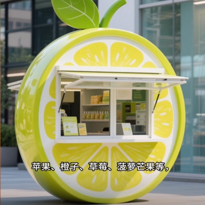 Fruita creativa multifuncional quiosco móvil escénico paisaje tarjeta de perforación de calle comercial carro de comedor plegable portátil