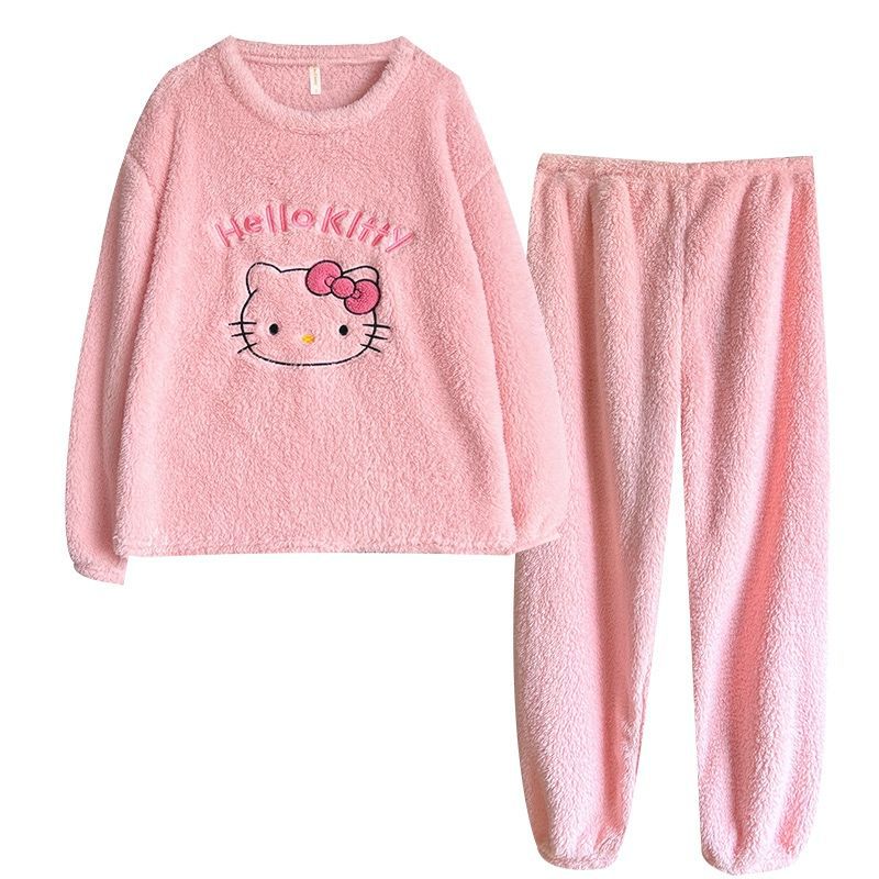 Mayorista transfronterizo grueso calentamiento de la mitad de pijamas de terciopelo de invierno nuevo chaqueta lindo se puede usar con ropa de casa