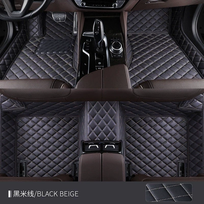 Universal Foot Pad full coverage, original factory carpet - single-layer-xpe-foot-mat-black-with-white-lines-bmw-x12023-2024-model