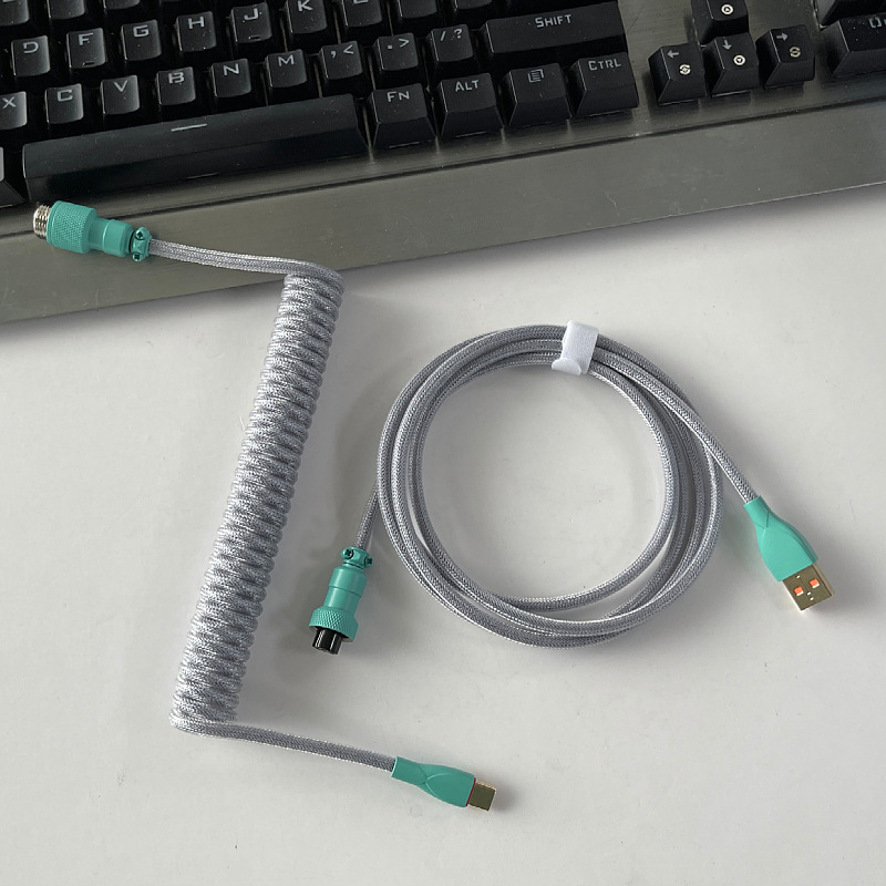 Cable para teclado mecánico de eje magnético 8K, con conectores de aviación, resorte, USB, personalizado colorido, para juegos