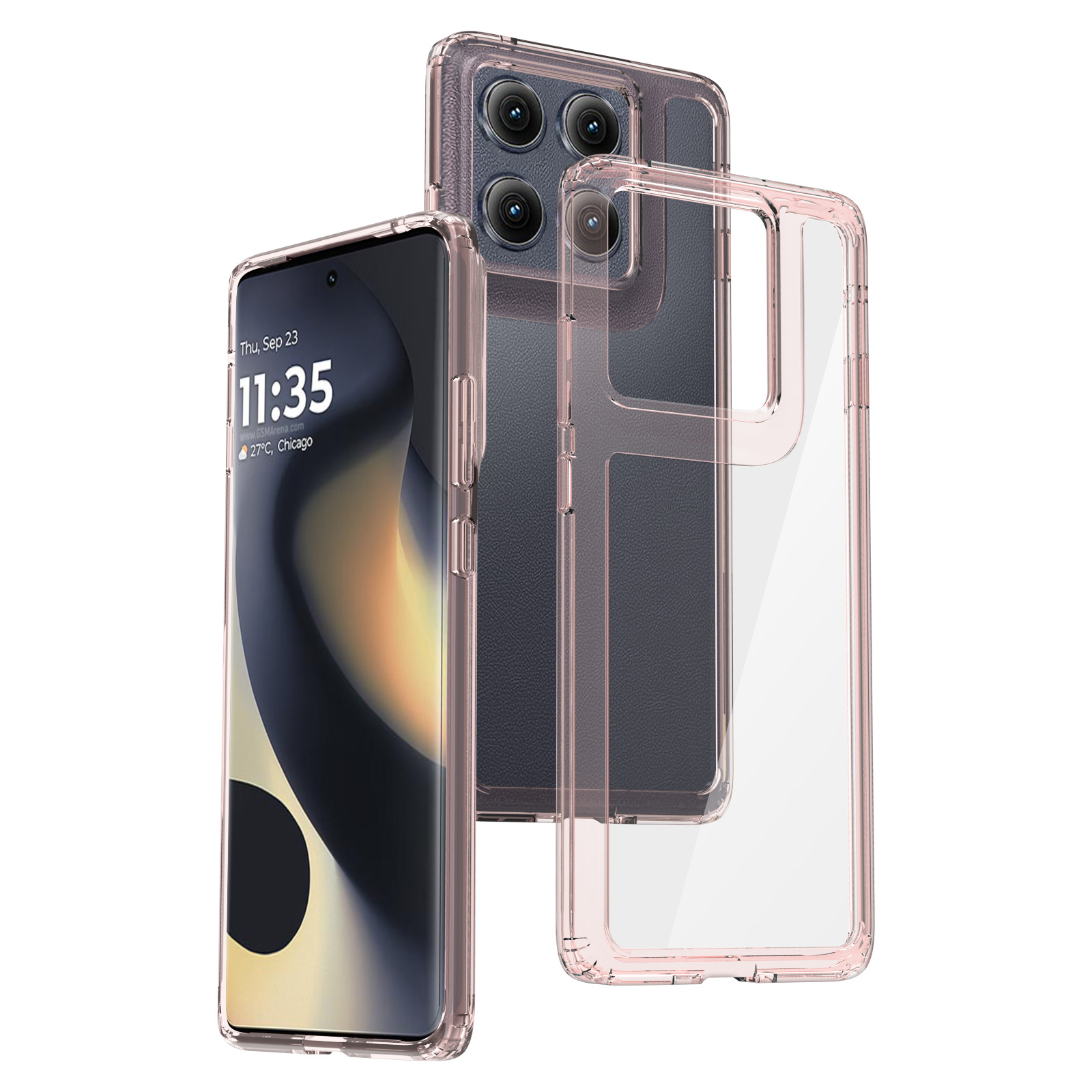 Aplicable a Moto Edge 60 anti-rañazos transparente dos en uno caso de teléfono acrílico contra caídas fábrica de cubierta