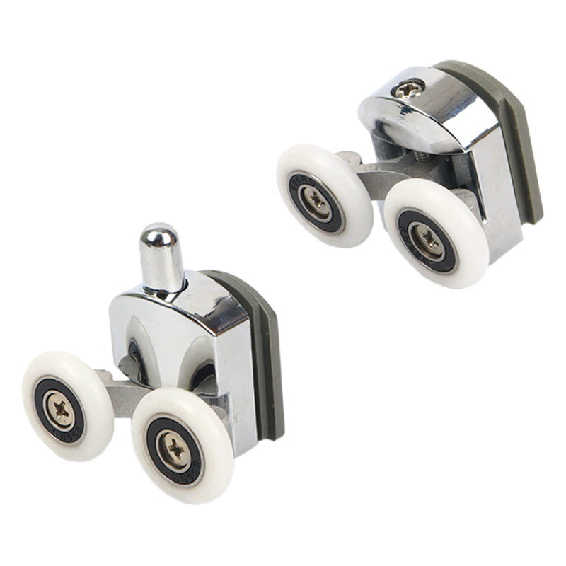 Производители источников напрямую поставляют гальванические алюминиевые сплавы, верхние и нижние двойные стеклянные дверные шкивы для ванной комнаты, оптом на складе