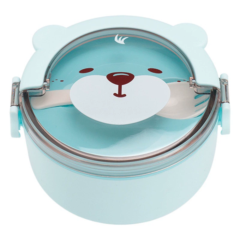 Круглый мультяшный Портативный Ланч-бокс для офисных работников Микроволновый Ланч-бокс с подогревом Портативный многослойный Ланч-бокс для студентов