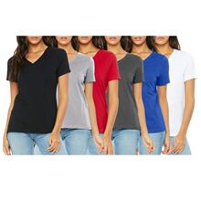 W 72883 V Neck Logo T Shirt Ůʿ��ɫT�� �W���羳���R�d