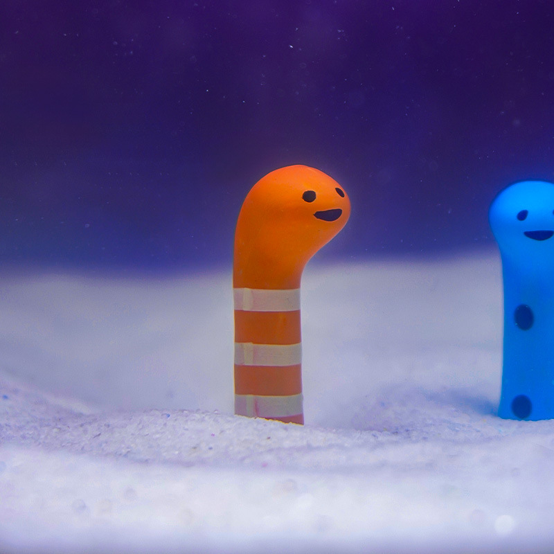 Paisaje paquete decoración pequeña creativa pequeña animación conjunto completo de adornos pecera bajo el agua Anguila