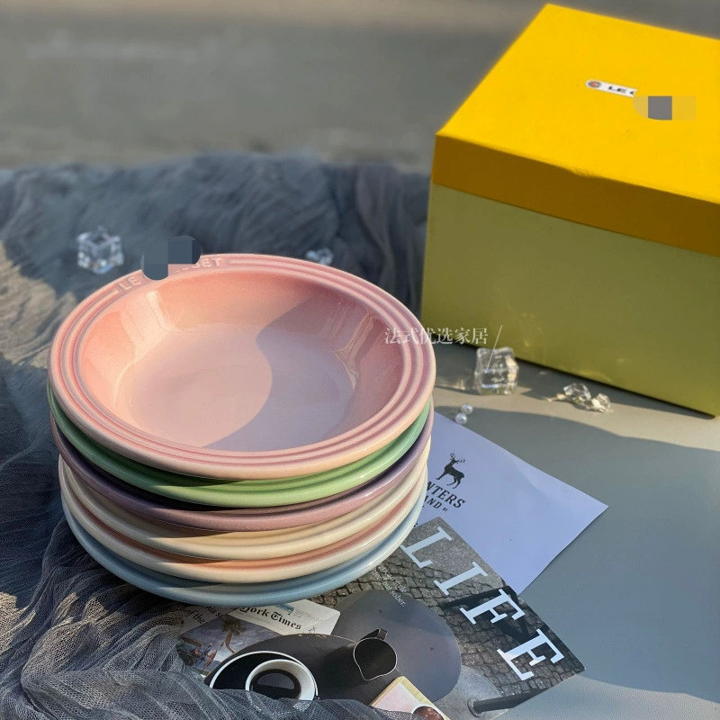 France's cool 15cm rainbow gradient tableware predecessors pet plate ceramic plate resistance high -temperature high -grade high -end dish