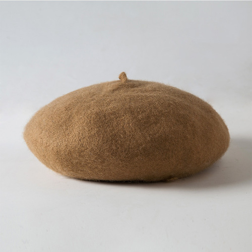 Woolen beret hat for women in autumn and winter Internet celebrity Korean version Japanese style retro face-showing small versatile British painter hat trend