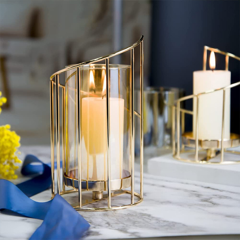 Luz de lujo candelabro hierro espiral alambre hogar aromaterapia vela titular velas cena props decoración escritorio adornos