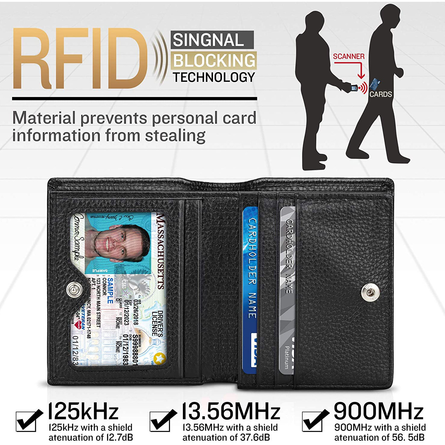 厂家一件代发男士真皮钱包 RFID搭扣卡包大容量拉链零钱包男