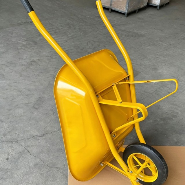 100L carro de hierro monociclo carro de metal sitio de construcción mercado americano carro de mango de metal