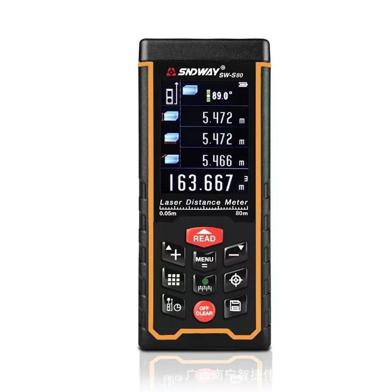 深达威激光测距仪SW-S80/120室内外测量仪手持红外线电子尺英文版