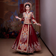 高端丝绒秀禾服婚服2025新款新娘结婚中式礼服嫁衣出阁嫁衣秀和服