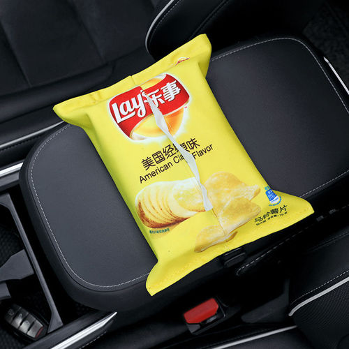 Hit Product Creative Ins Potato Chip Tissue Box Car Suspension Tissue Bag Napkin Kitchen Living Room Car Paper Box
