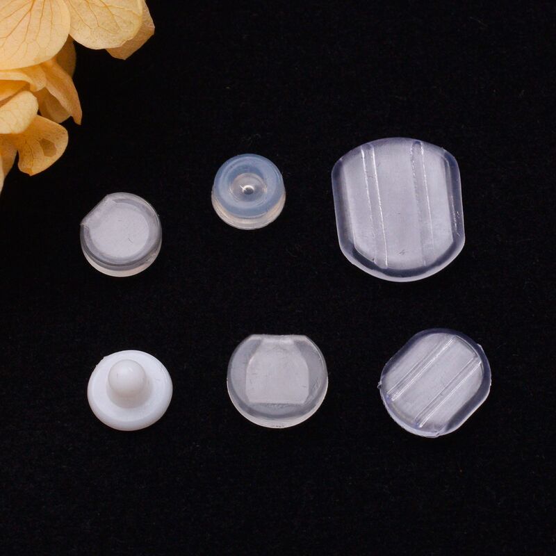 Ear clip anti-pain pad silicone transparent ear hole mosquito coil ear clip pad diy earring accessories ear clip cushion wholesale