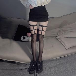 Trendy Internet Celebrity Sexy Stockings Couple Props Seductive Over-The-Knee Hollow Fishnet Long Tube Suspender Lingerie 7086