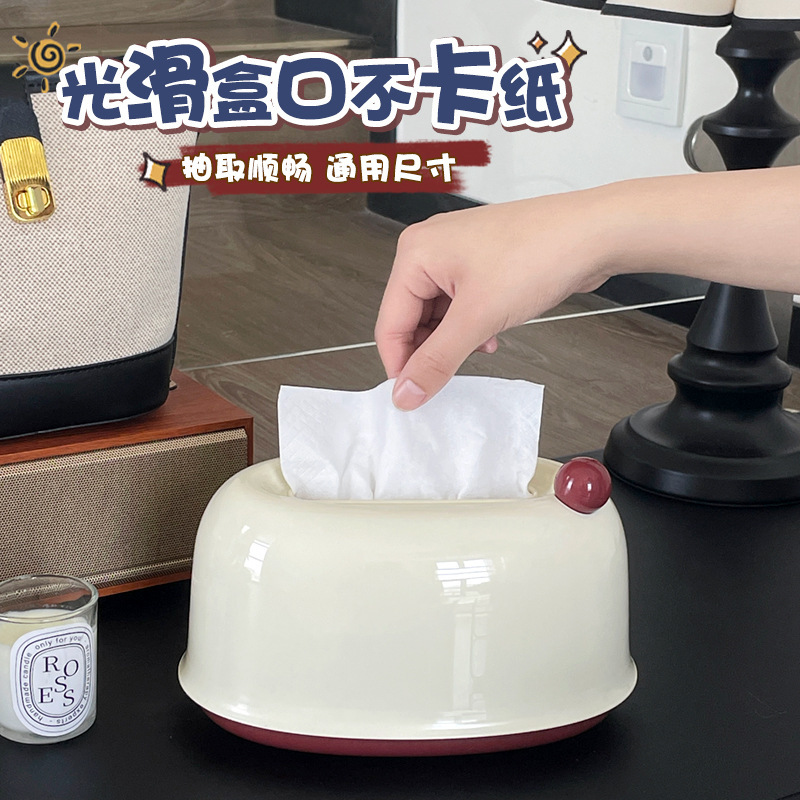 客厅奶油风桌面纸巾盒家用创意弹簧自动升降抽纸盒塑料纸巾收纳盒|undefined