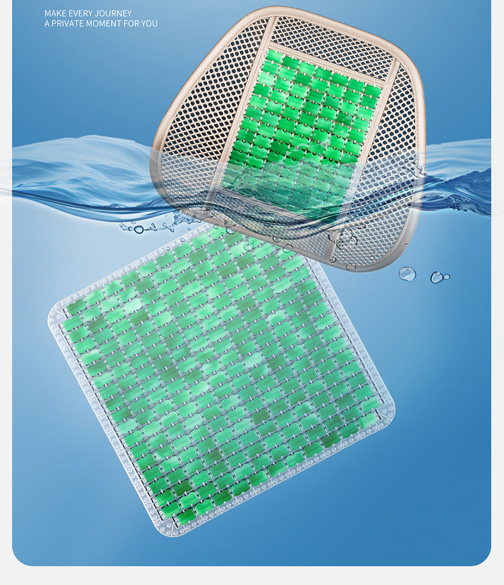 Resin Breathable Mahjong Imitation Jade Tpe Gel Car Seat Cushion Summer Cooling Pad Office Chair Cushion for Long Sitting