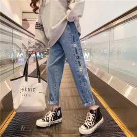 牛仔裤春秋2023新款童女孩中大童儿童秋装休闲修身薄款裤休闲百搭