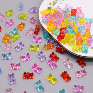 8*12mm Colorful Bear Pendant diy Jewelry Accessories Mini Version Cartoon Bear Separated Beads Loose Beads