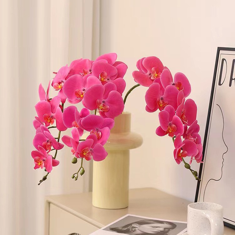 Impresión 3D de 7 cabezas de orquídeas mariposa flor de decoración de flores de alto nivel flor de nicho decoración floral decoración de sala de estar