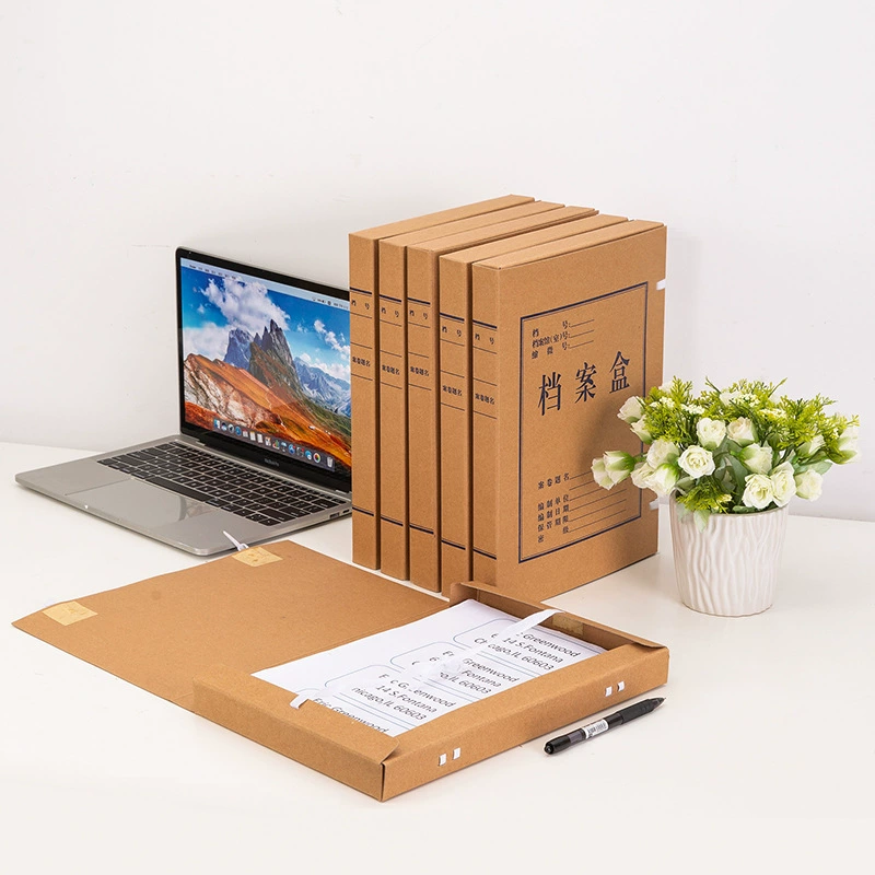 Deli mixed kraft paper file box 30MM A4 information box file box office document storage box wholesale
