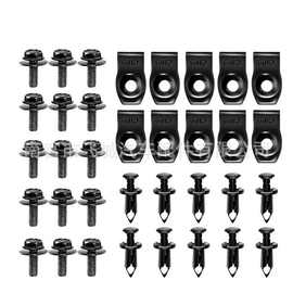 35pcs汽车机盖防护体螺栓70pcs铁螺丝铁片固定汽车卡扣金属U型夹