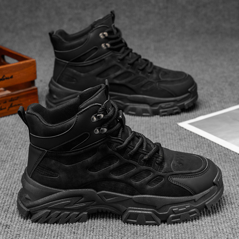 Zapatos masculinos de otoño, nuevos zapatos de alta ayuda, moda masculina, 100 zapatos de fondo grueso, botas deportivas y de ocio, botas de Martin