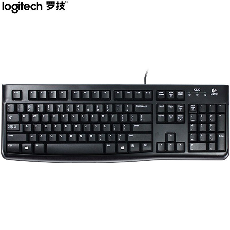 罗技（Logitech）K120 键盘 有线键盘 办公键盘 全尺寸 黑色U口