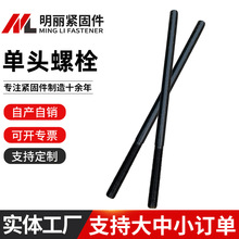 定制8.8高强度不锈钢氧化发黑单头螺栓化工用加长光杆单边丝螺柱