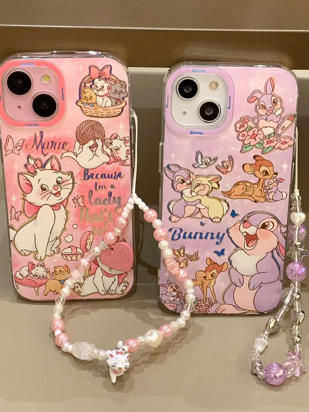 Girls Series ins Cat Rabbit Adecuado para iPhone16ProMax Cadena 15 Funda para teléfono 13 Apple 14Pro