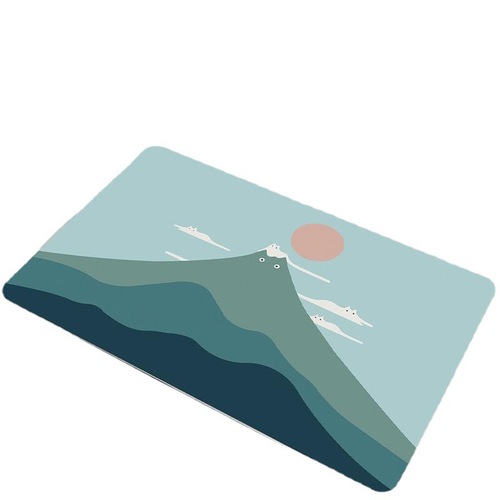 Soft diatom mud bathroom floor mat cartoon cute bathroom mouth absorbent foot mat toilet non-slip mat quick drying