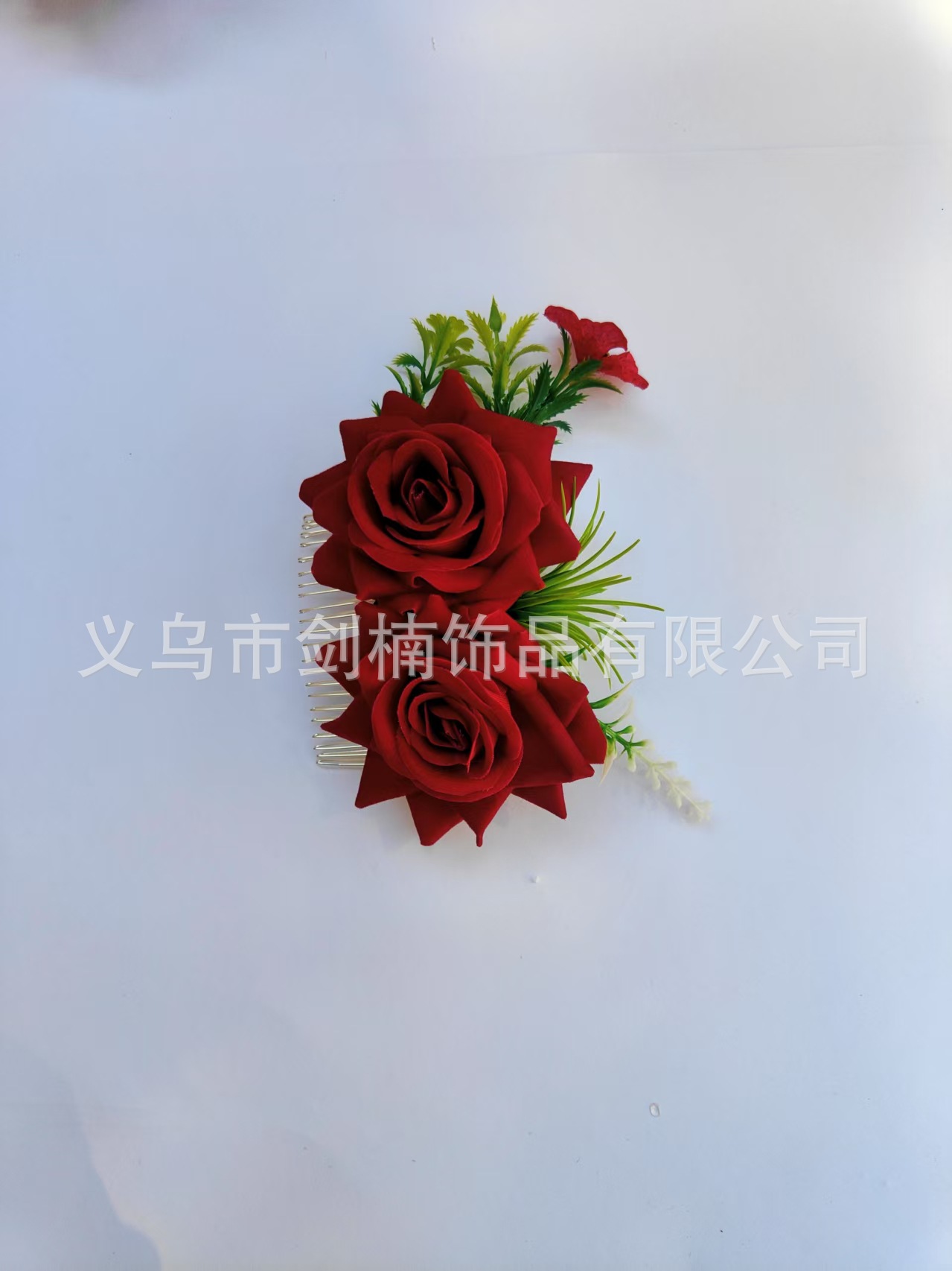 레드 더블 로즈 헤어 빗