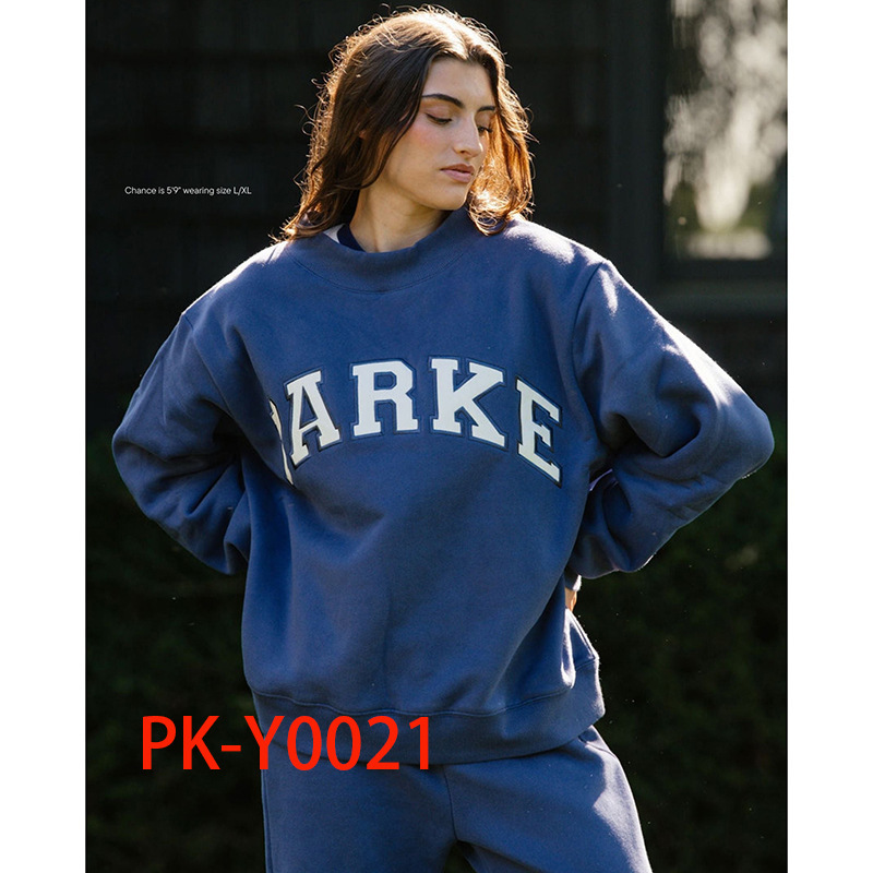 26 Spring New Style North American Niche Pk Letter Patch Embroidery High Collar Loose Stand Collar Women's Sweatshirt 26 Spring New Style North American Niche Pk Letter Patch Embroidery High Collar Loose Stand Collar Women's Sweatshirt