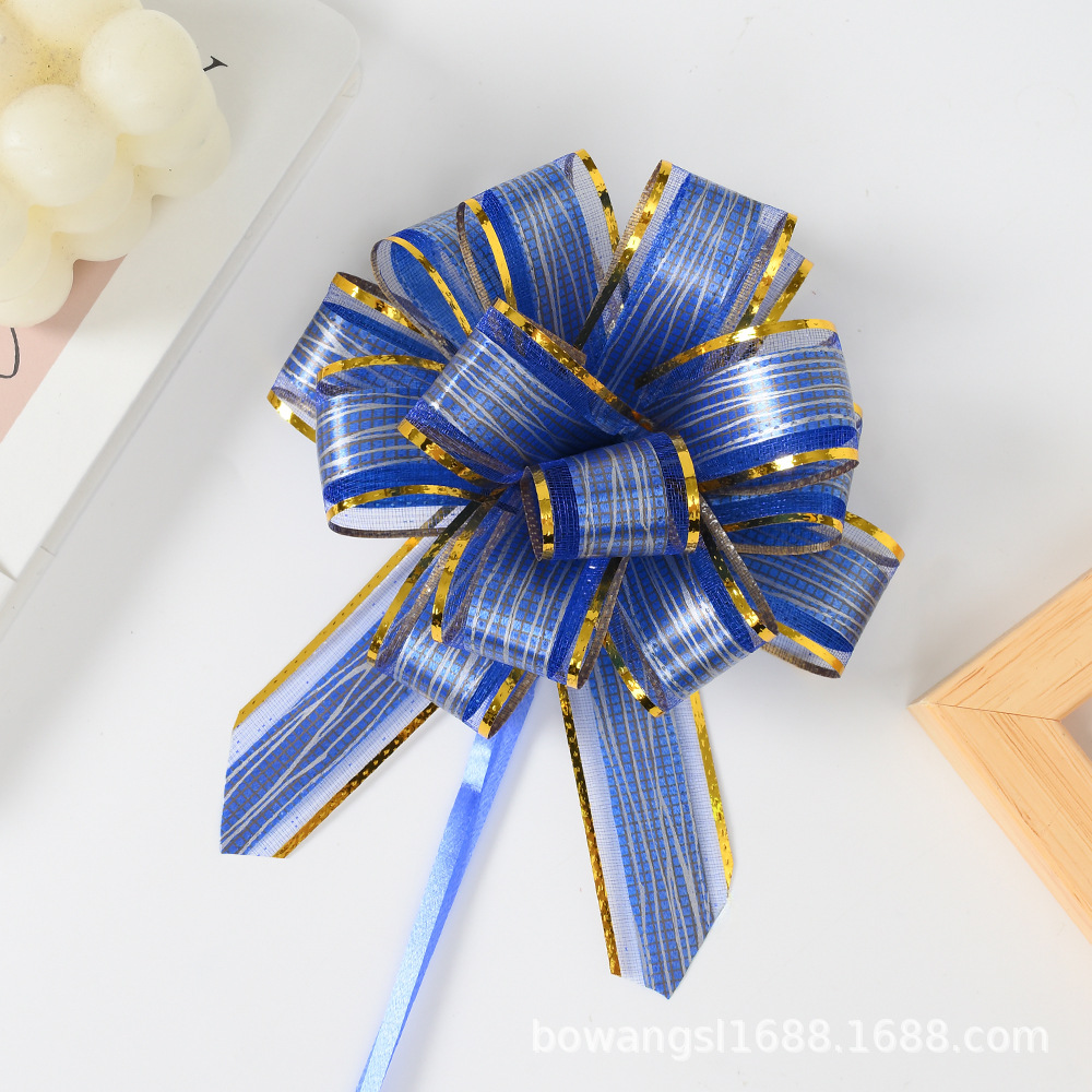 Decoración de regalo de Navidad Año Nuevo caja de regalo embalaje perezoso cinta dibujo flor 30 corteza patrón redondo 8-Sección bola flor