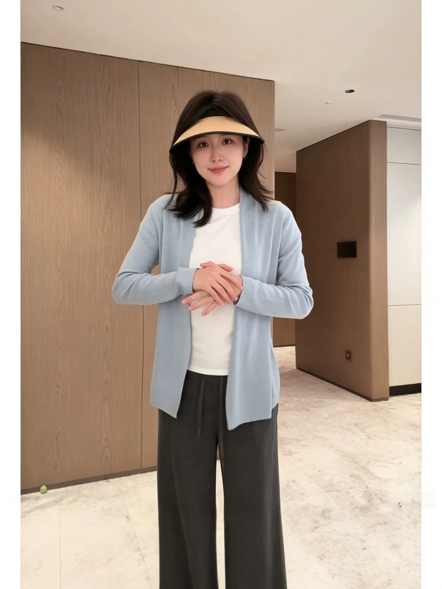 Good Morning, Linsey, Same Style as the Bovay Amber Flowing Light Early Autumn Coat, Relaxed Fit, Solid Color, Wool Blend, Buttonless Knit Sweater
