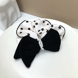 大肠发圈时尚洋气气质波点丝绒蝴蝶结头绳头花日韩2024新款发绳女