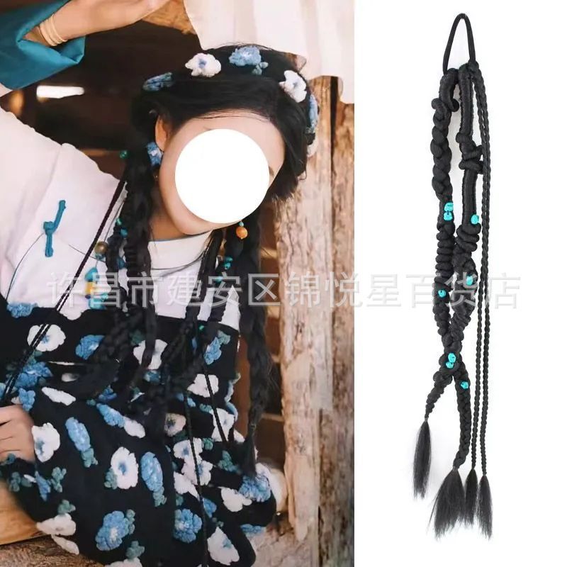 Xizang-Style Wigs, Xizang Braids, Ethnic Style Braided Wigs, Handmade Loose Braids