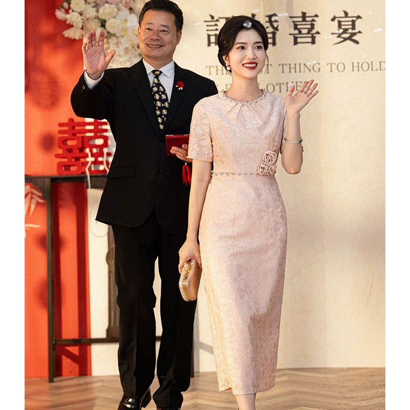 Fuchsia wedding dress, cheongsam, evening dress for mother, for teenagers, western style