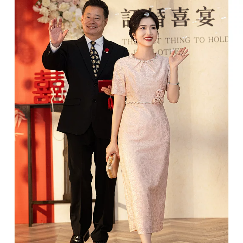 Fuchsia wedding dress, cheongsam, evening dress for mother, for teenagers, western style