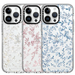 CASETiと博物館の共同ブランド、白い小花柄の黒枠、Apple iPhone16Promax（華強北16）対応
