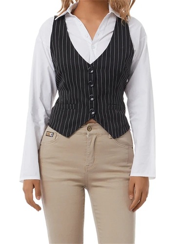 Women's Dressy Waistcoat Racerback Vest Tuxedo Suit