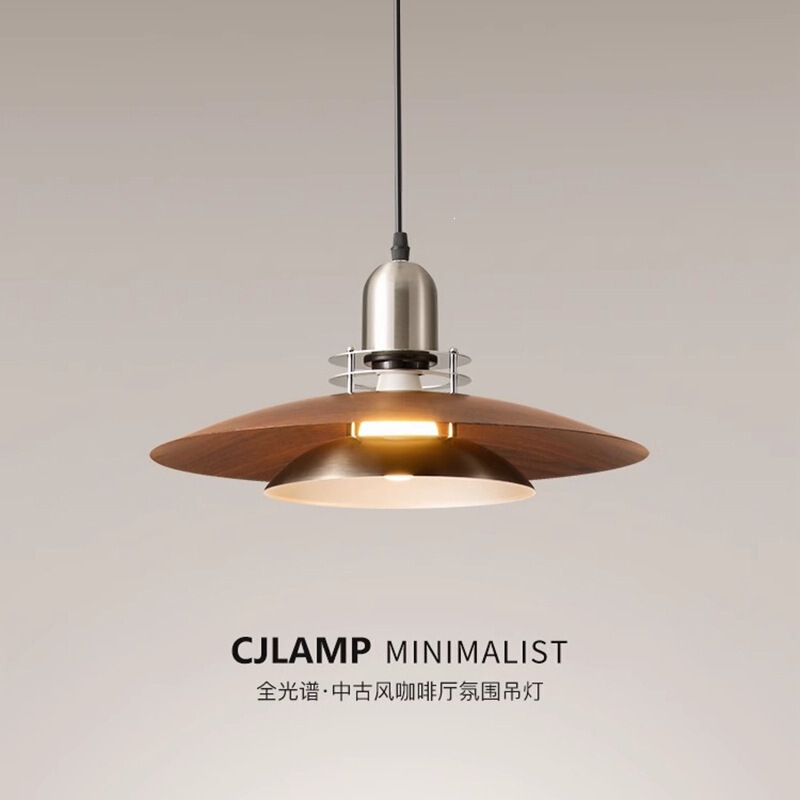 Medieval-Style Restaurant Chandelier in Walnut Color for Tea Room, Cafe, Bar Counter, Hot Pot Restaurant, Dining Table Single-Head Ufo Chandelier Medieval-Style Restaurant Chandelier in Walnut Color for Tea Room, Cafe, Bar Counter, Hot Pot Restaurant, Dining Table Single-Head Ufo Chandelier