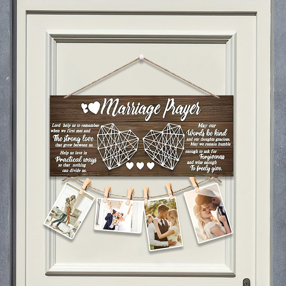 Lover Wooden Clip Hanging Wedding Party Decoration Photo Wall Pendant_voghion.com