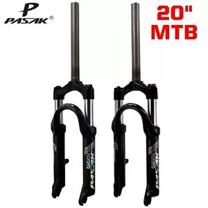 PASAK mountain bike shock absorber front fork soft and hard adjustable lockable 20/24 inch folding bike small wheel diameter disc brake